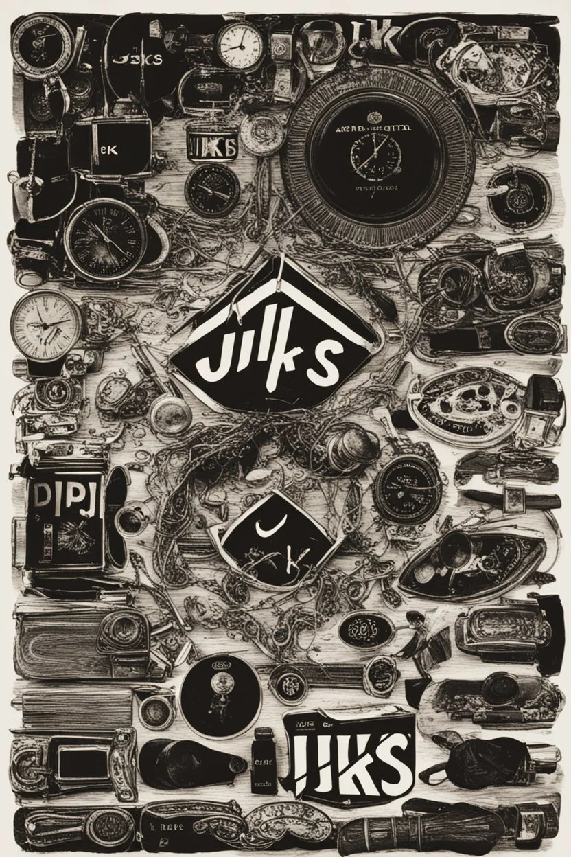 Black wristwatch containing the word jiks