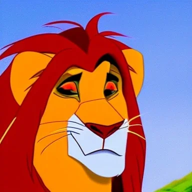 Lion King Animation OC Loca male lion triangular face shape hooked black nose tip