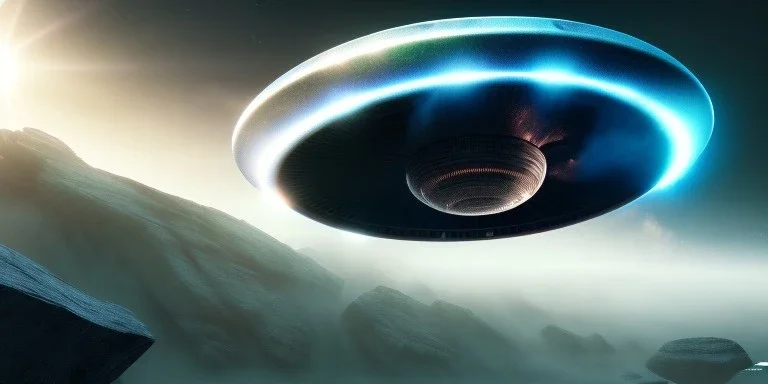 extra-terrestrial, 8K, photo realistic, highly detailed,liminous ufo, light colors