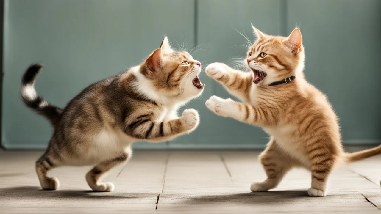 funny fighting cats