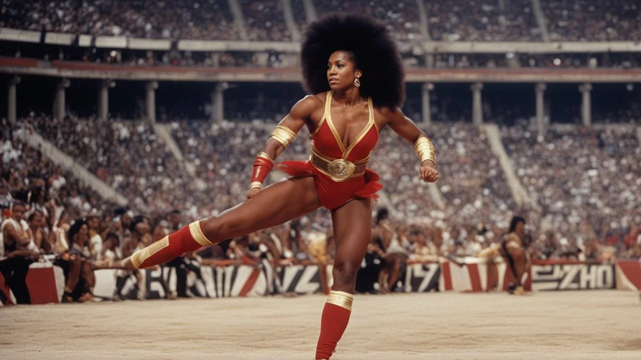 [Legend' (1985): american gladiator] Blaze. Sha-ri Pendleton in the coliseum (Rome AD 80)