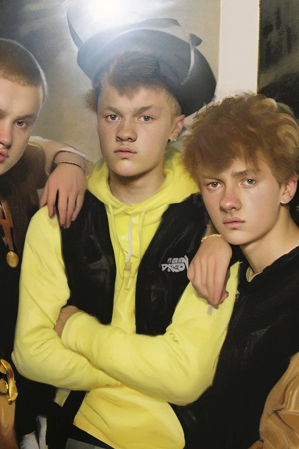 Extremely rich danish teenage rap artists portrait in the style of rembrandt