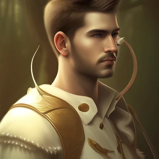 Male, Dark hair, Digital Art, Archer, Dark Forrest background