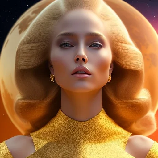 beautiful cosmic golden woman, long blond hair, nice smiling, magic glamour make up, delicate colors, beautiful glamour galactic golden dress, ultra sharp focus, 8k, unreal engine 5, extremely sharp detail, light effect, soft light atmosphere of a spaceship, smooth, full of details, face in front, complete vision of face and hair and body