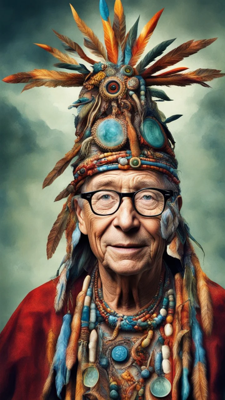 bill gates as crazy medicine man shaman