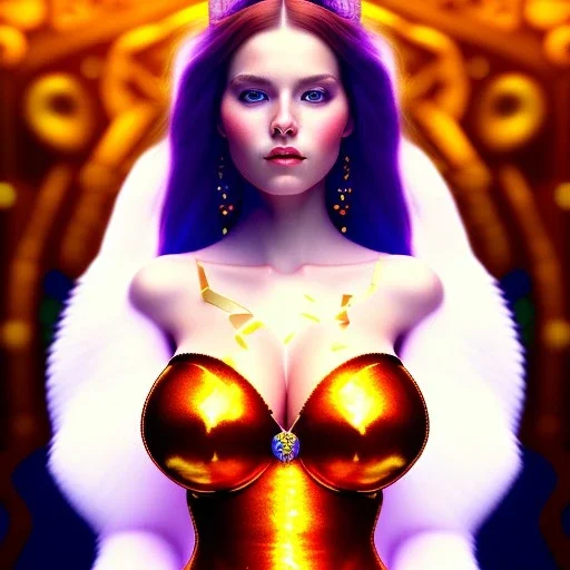 Epic Drawing fullbody Portrait of adult Anna beautiful busty and the seven dwarfs gustav klimt style 4k