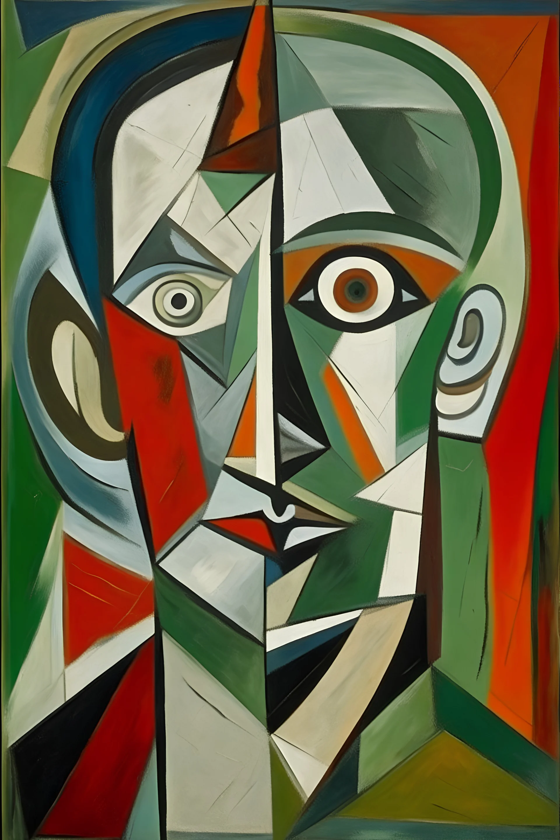 1916 cubism style, portrait of picasso