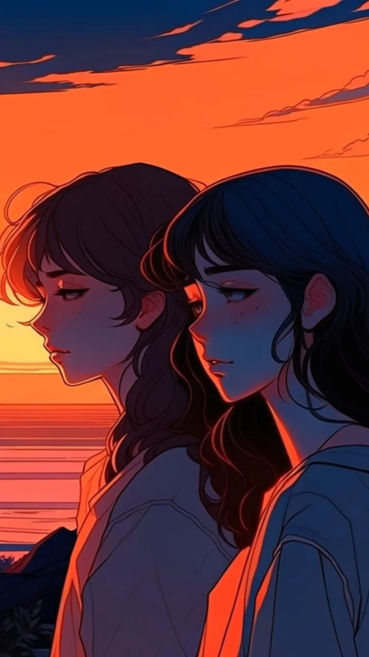 sunset, lofi colors, lofi vibes, cool colors 2 girl