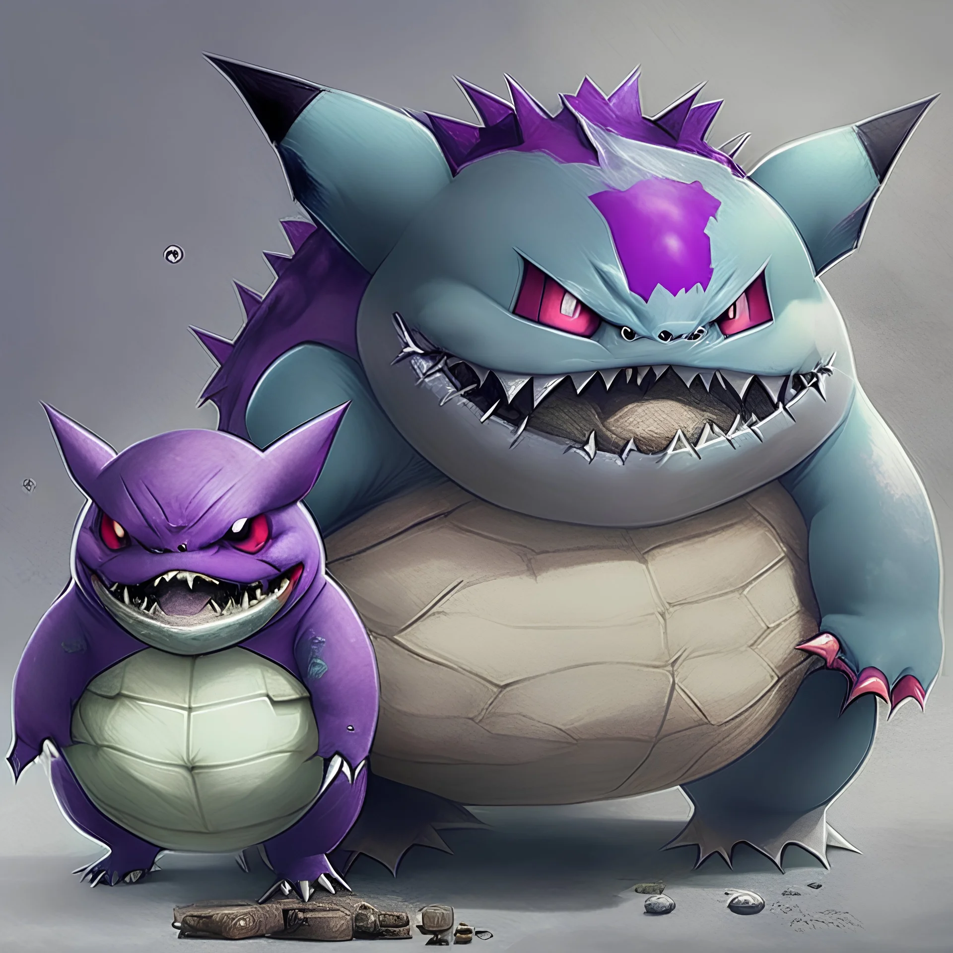 Gengar and squrtle mixed pokemon