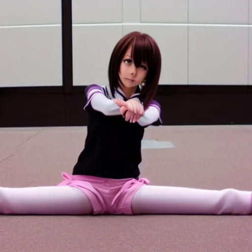 Anime girl doing a split