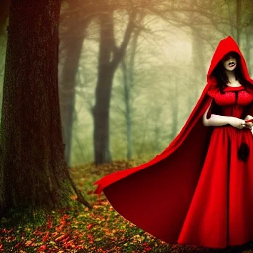 sensuality with gorgeous red riding hood