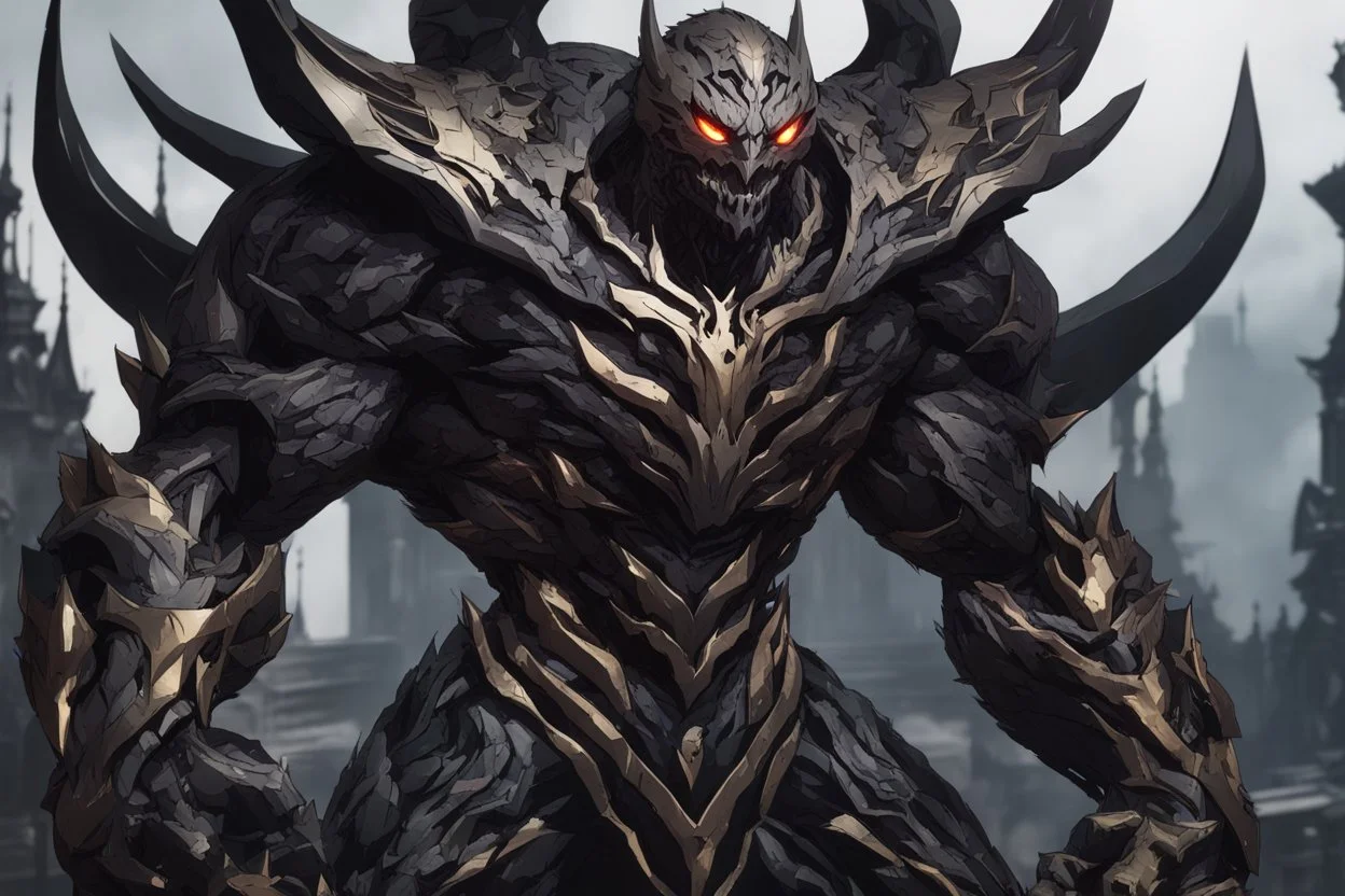 Golem with no eyes in 8k solo leveling shadow artstyle, venom them, no eyes, evil laugh smile, full body, apocalypse, intricate details, highly detailed, high details, detailed portrait, masterpiece,ultra detailed, ultra quality