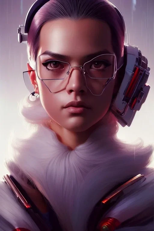 hiper realista, hiper detalhado, retrato de corpo inteiro, no estilo cyberpunk, de Santa Claus com implantes biônicos, cabelos azuis, olhos brilhantes, arte de greg rutkowski, artgerm, wlop, rossdraws, boris vallejo