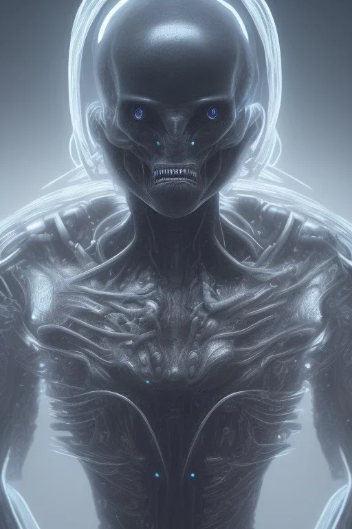 evil berserker, alien, tron, head, bitcoin eyes, 8k, finely detailed, dark light, photo realistic, hr giger, cyberpunk