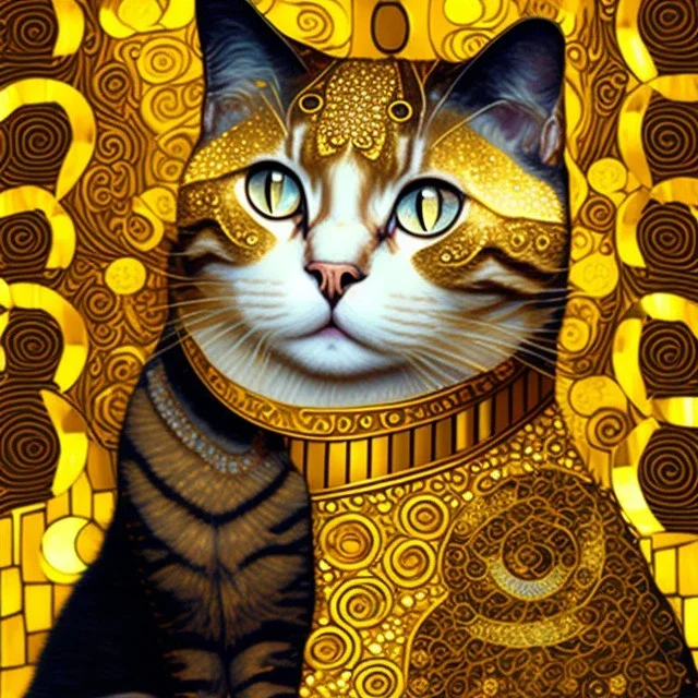 Cat goldene Adele painting style of Klimt