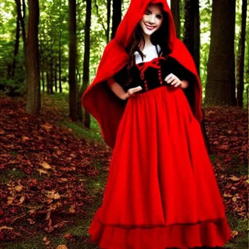 flirty, gorgeous red riding hood