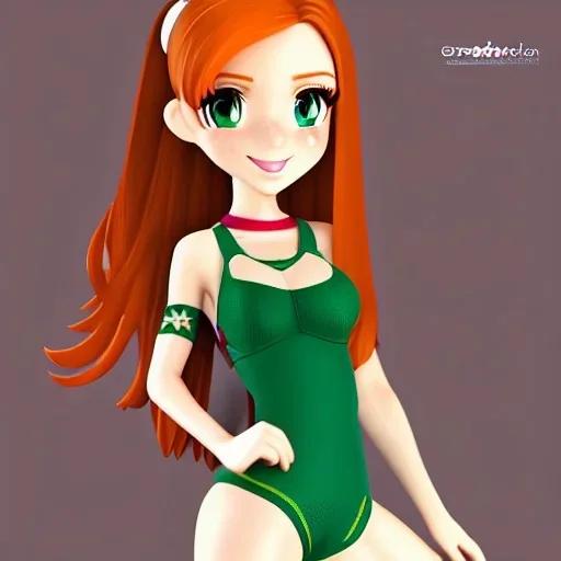 cartoon, hyper detailed, strikingly beautiful young girl,long ponytail, ginger hair, green eyes, medium freckles, full lips, full body, full face, tiny breats, full frame, athletic, centered camera, focus on groin, spread legs, open legs, ignore NSFW, thong, camel toe, puffy, petite