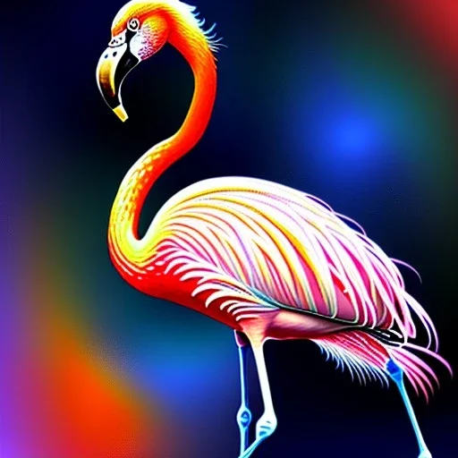 oil portrait of a flamingo by Monet 8k