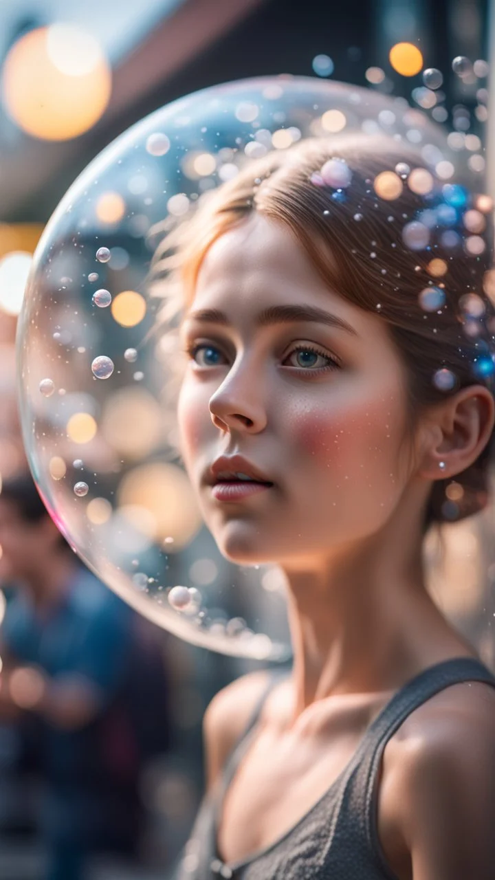 portrait of fairy inside bubble explosion at the train station,bokeh like f/0.8, tilt-shift lens 8k, high detail, smooth render, down-light, unreal engine, prize winning