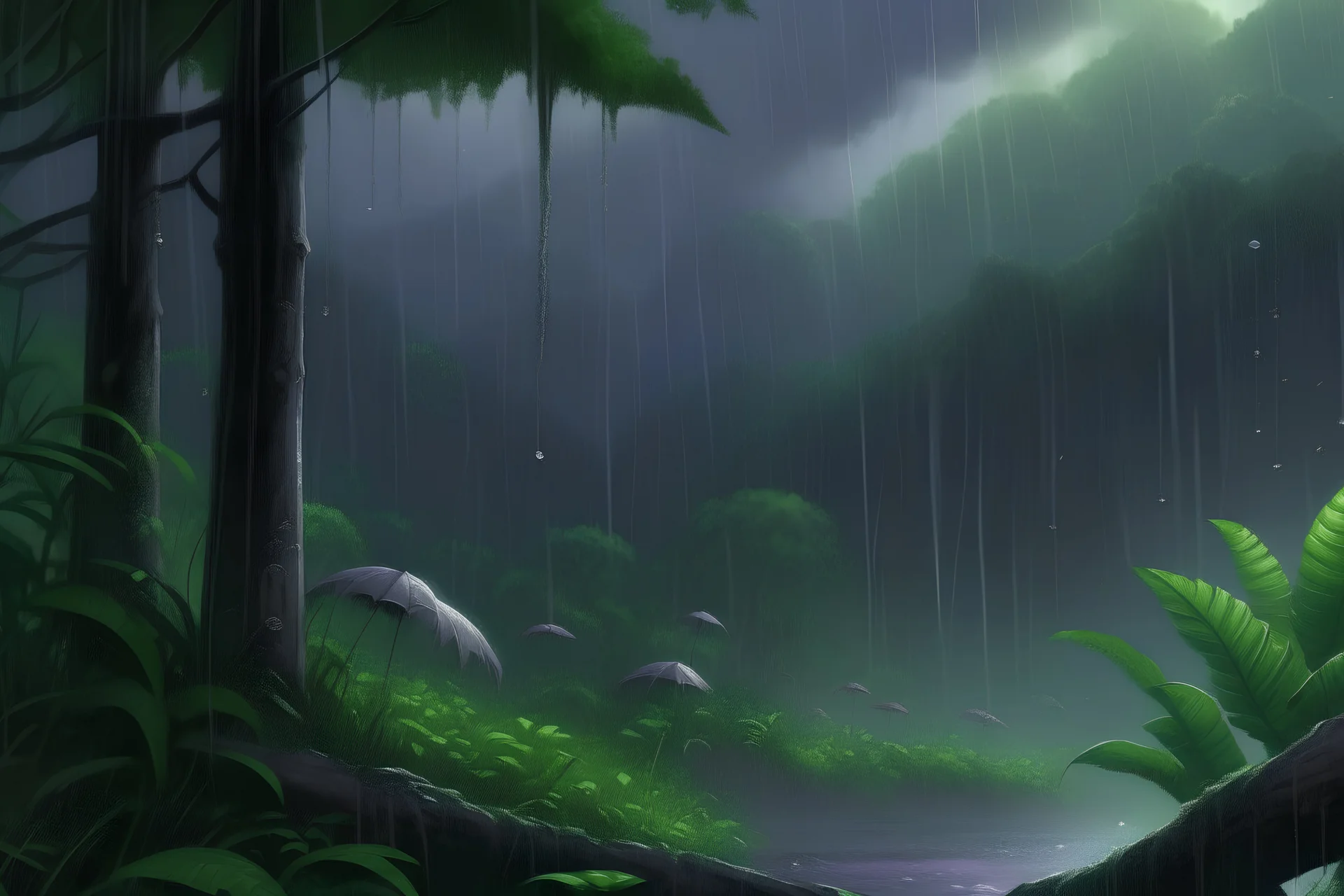 twilight rainforest it's raining