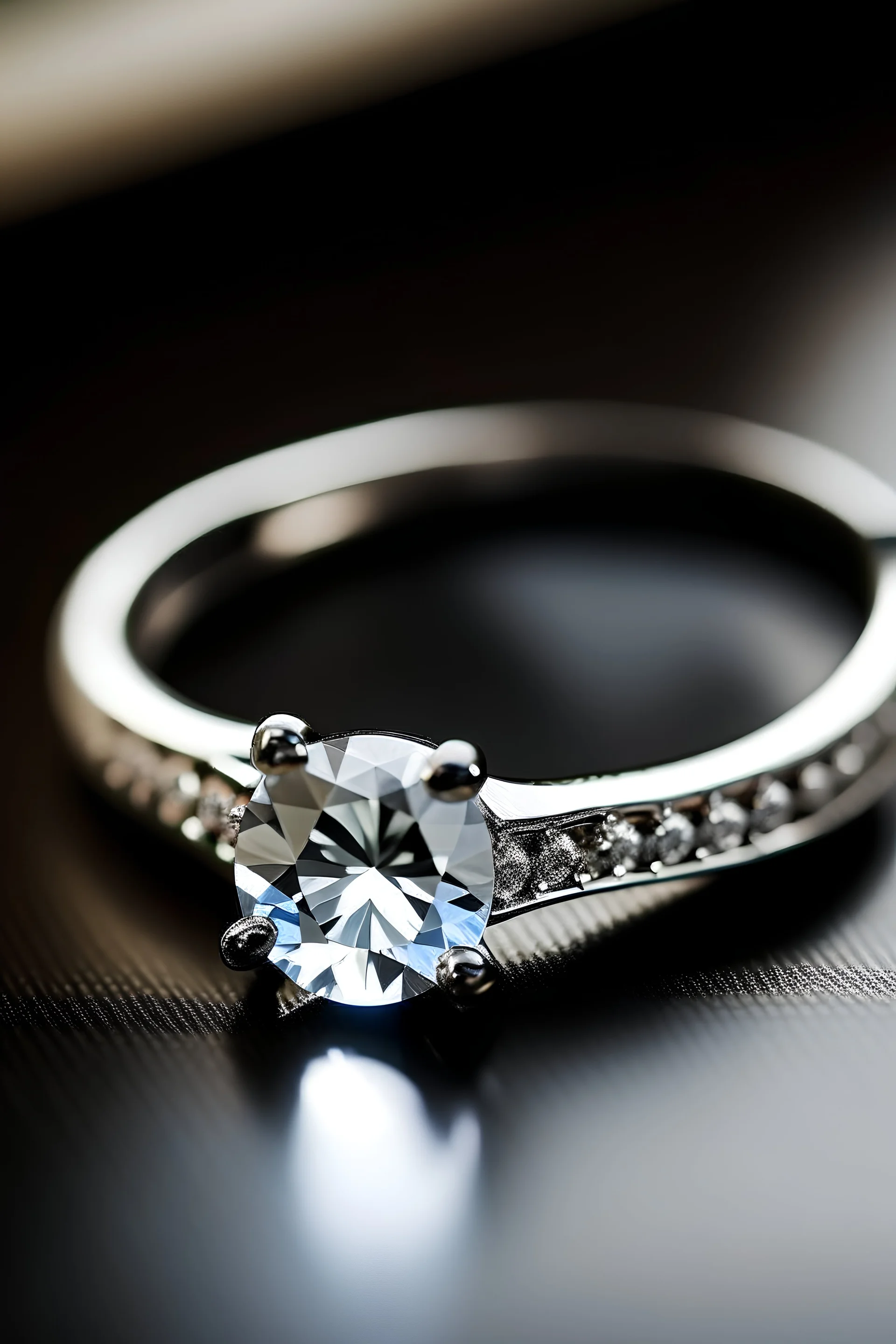 round diamond engagement ring white gold thinner band