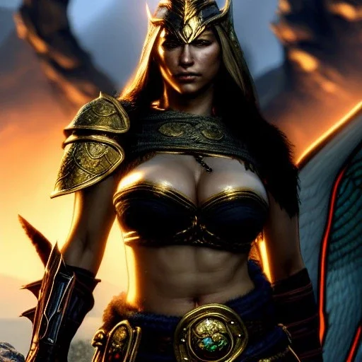 Ultra detailed fullbody Portrait in oil on canvas of beautiful busty woman with Skyrim Dragon priest mask and ARMOR,extremely detailed digital painting, extremely detailed face,perfect crystal clear Big Glowing eyes, mystical colors ,perfectly centered image, perfect composition, rim light, beautiful lighting, 8k, stunning scene, raytracing, anatomically correct, in the style of robert e howard and Ken Kelley and Ohrai Noriyoshi and Simon Bisley and tomzj1