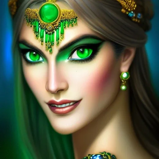 ultra detailed fullbody portrait of busty beautiful Mystique female character , extremely detailed digital painting, intrincate, extremely detailed smiling face,crystal clear Big Green eyes, in the style of Ohrai Noriyoshi and robert e howard and pablo oliveira and Ken Kelley and Keith Parkinson,mystical colors,perfectly centered image, perfect composition, rim light, beautiful lighting,8k, stunning scene, raytracing