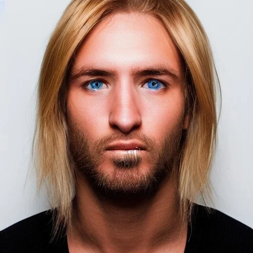 Detailled man with brown eyes and blond hair