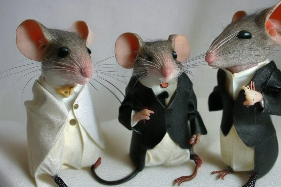 pulp-fiction costumed taxidermy mice