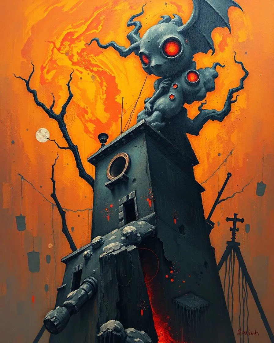 Bosch painting style nightmare hell