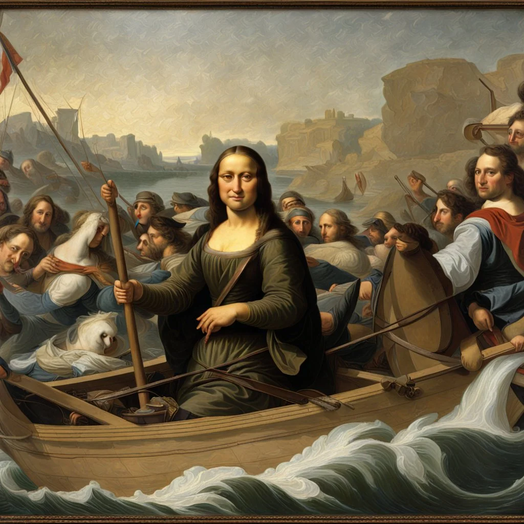 Mona Lisa crossing the Delaware.