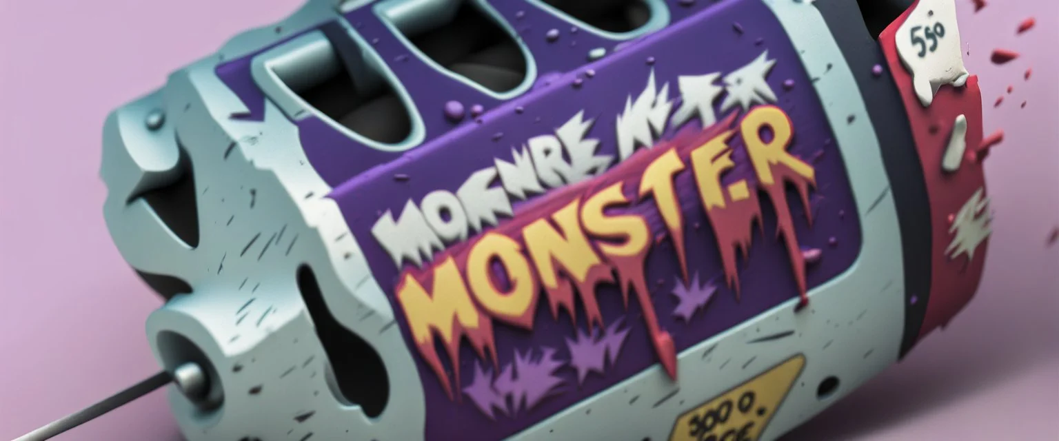 monster more angry and more 90s style, angry fast, extreme, wild, so so angry, red and purple background with 90s style slashes, 45 degree angle, ferce,