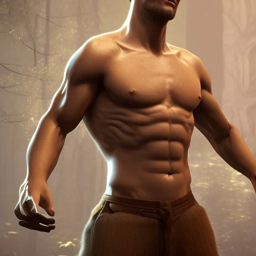 A naked man, mysterious, soft lighting, unreal engine 5 volumetric lighting, intricate details, realistic style, 8k resolution