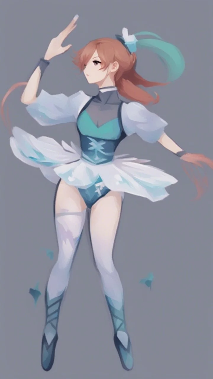 ballerina in the style of genshin impact