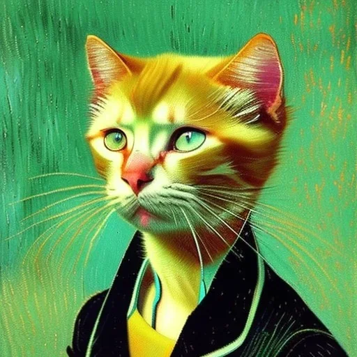 Portrait of a cat by Van Gogh