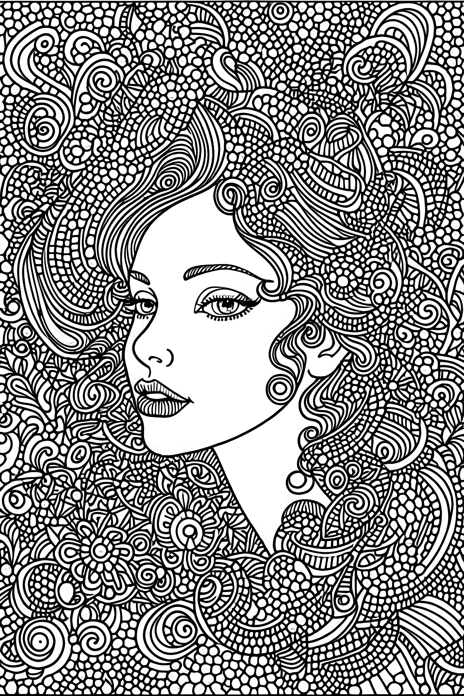 black and white coloring page, use only black and white