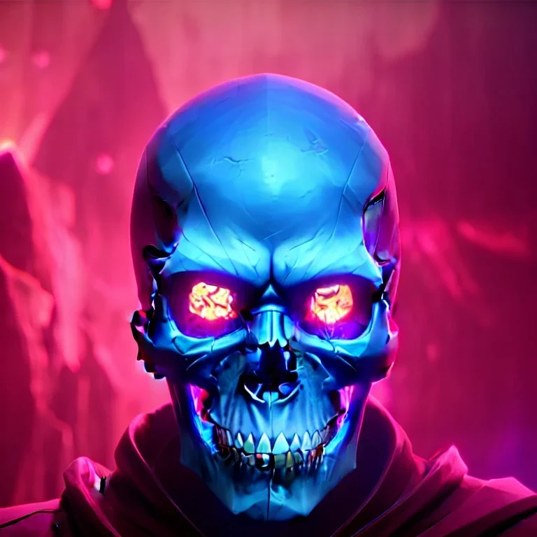 Ultra high definition, skull, skull, red, blue, purple, polished, fractured leaking, bloody, crystal, Viking, horns, ghost rider