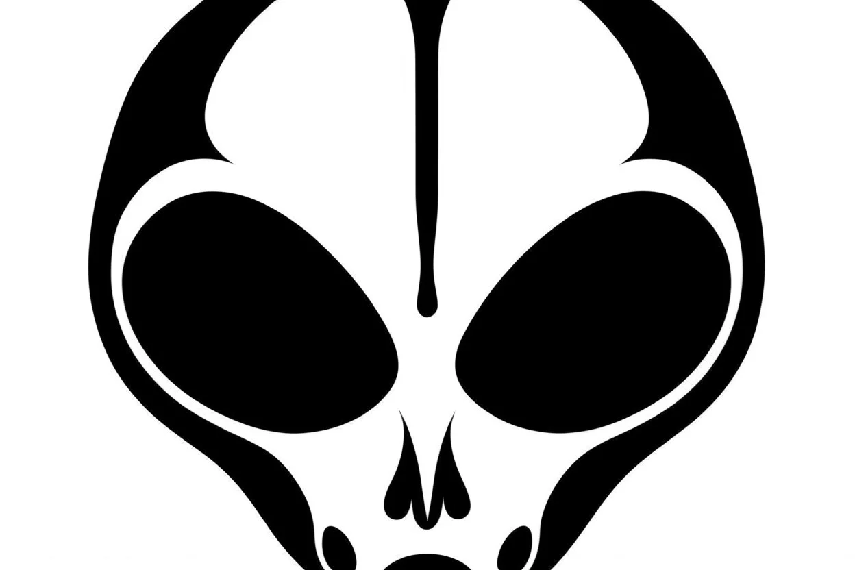 alien head clip art stencil