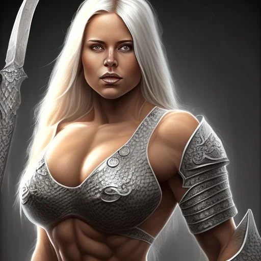 illustration dnd icelandic female bodybuilder barbarian by adrian smith ted nasmith