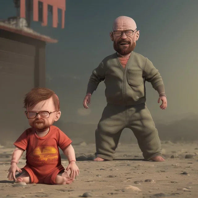 Walter white toddler, full body, angry, Buddha body, dynamic pose, tokio background, dramatic lighting, hyper realistic, unreal engine, 8k, upscale