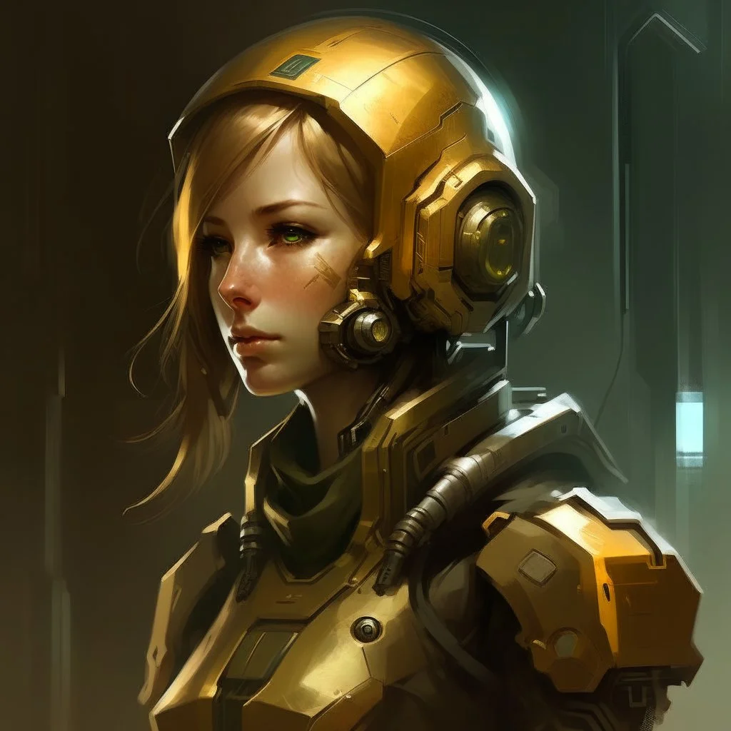 character design, Sci-Fi, game, gold, artworks, clear focus