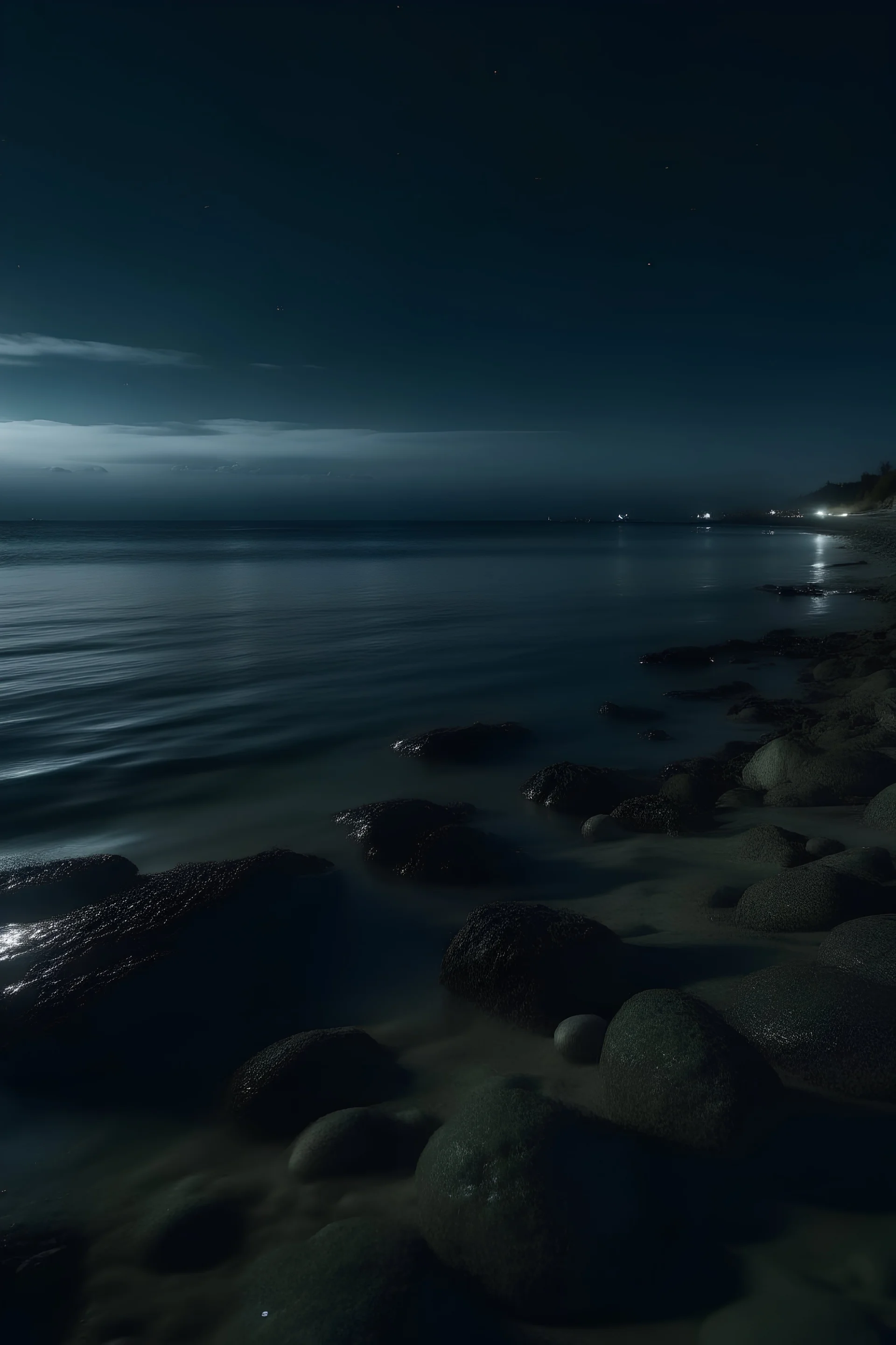 shore at night background 4k