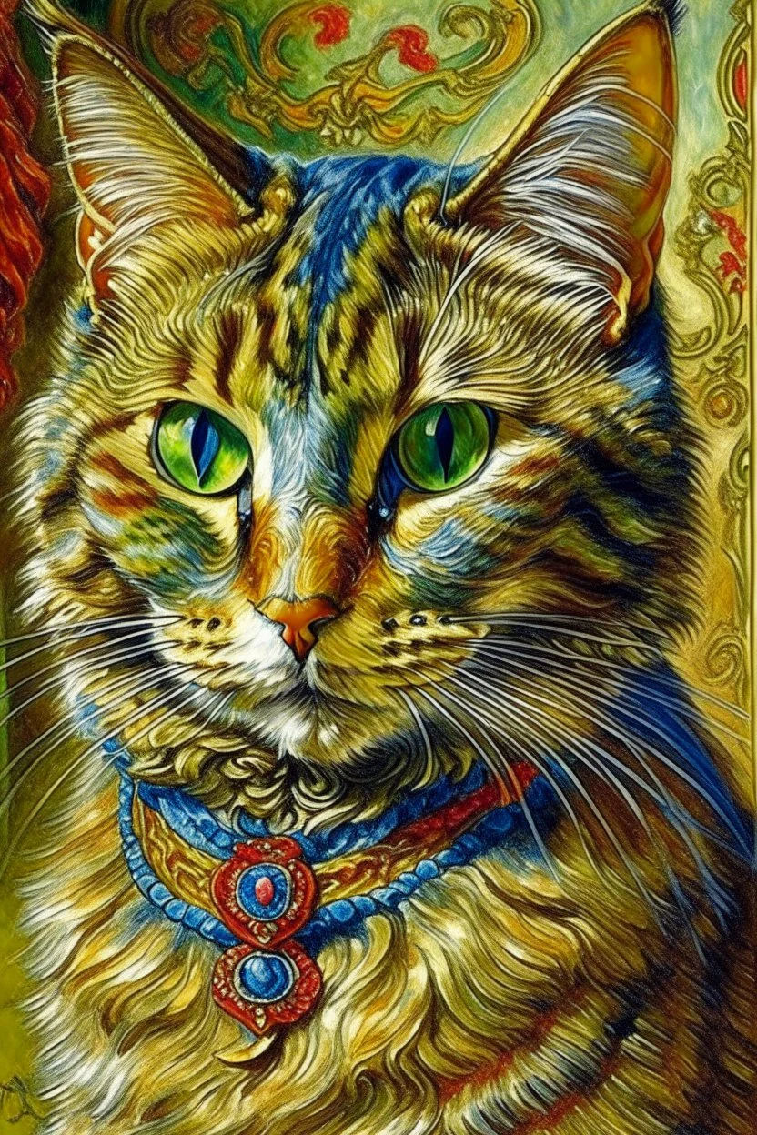 Portrait of a cat by Louis wain