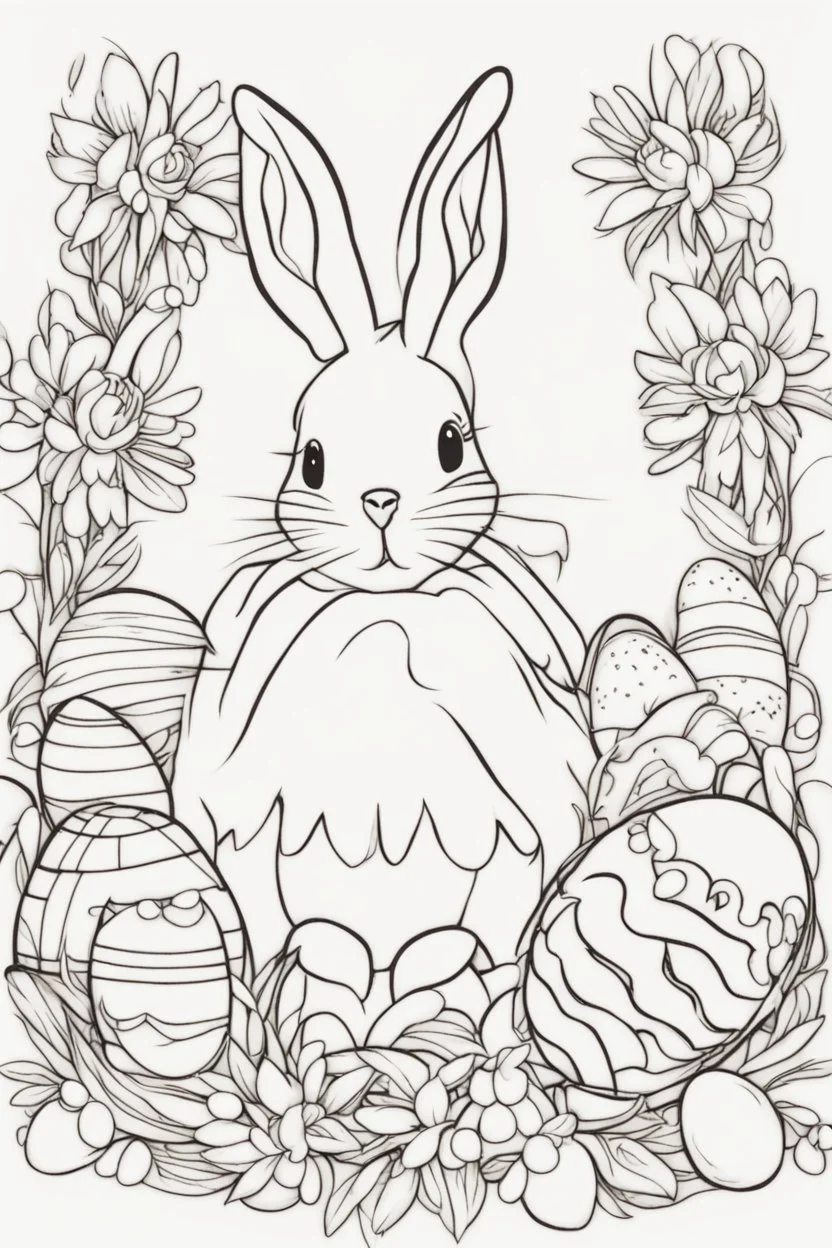 easy easter coloring page for toddlers big images