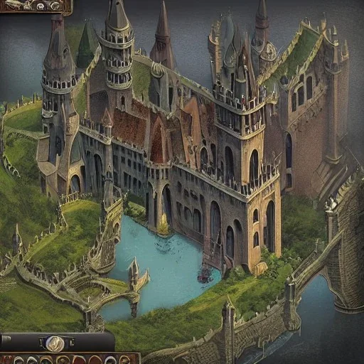 A magical canal city of wizards, witches and warlocks with a castle gothic style