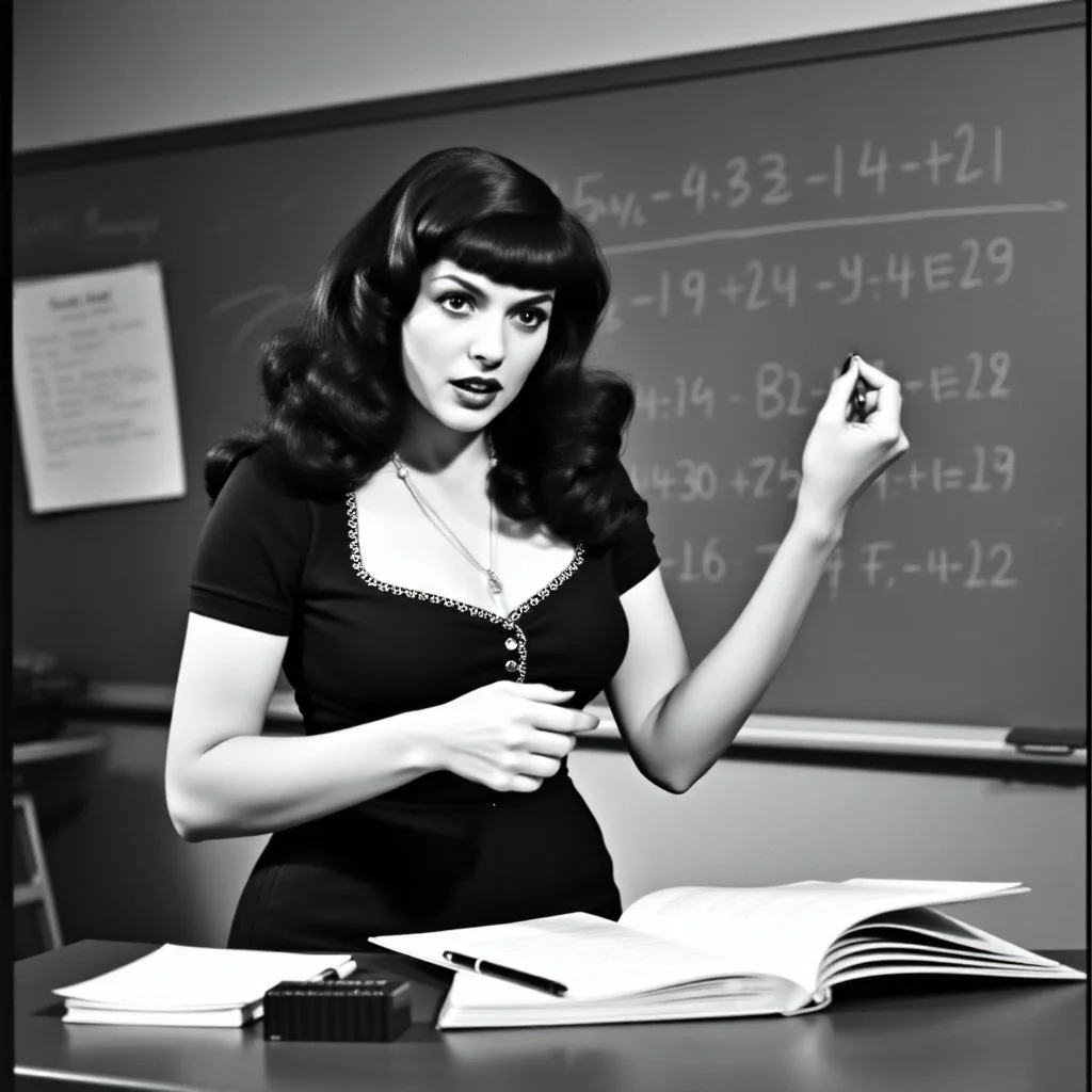 Bettie Page teaches algebra