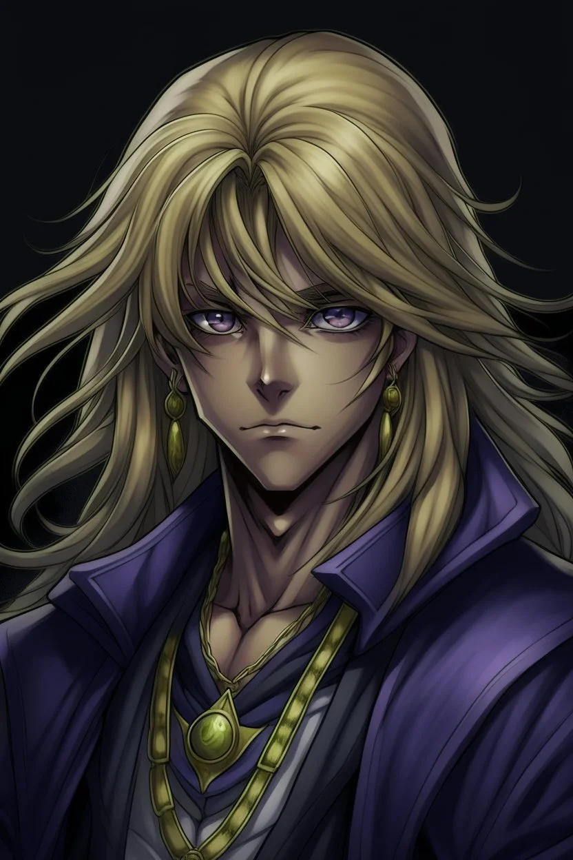 Portrait of Marik Ishta, from Yu Gi Oh anime, dark style