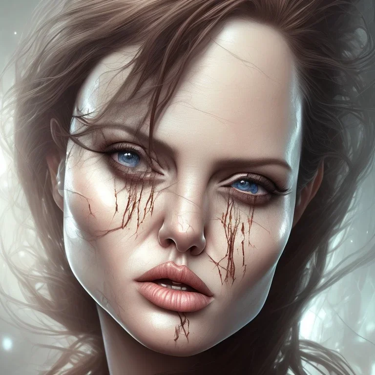 portrait,perfect face angelina jolie robot,realistic, intriacte detail, sci-fi fantasy style, volumetric lighting, particales,highly detailed,cinamatic, deep colours,8k