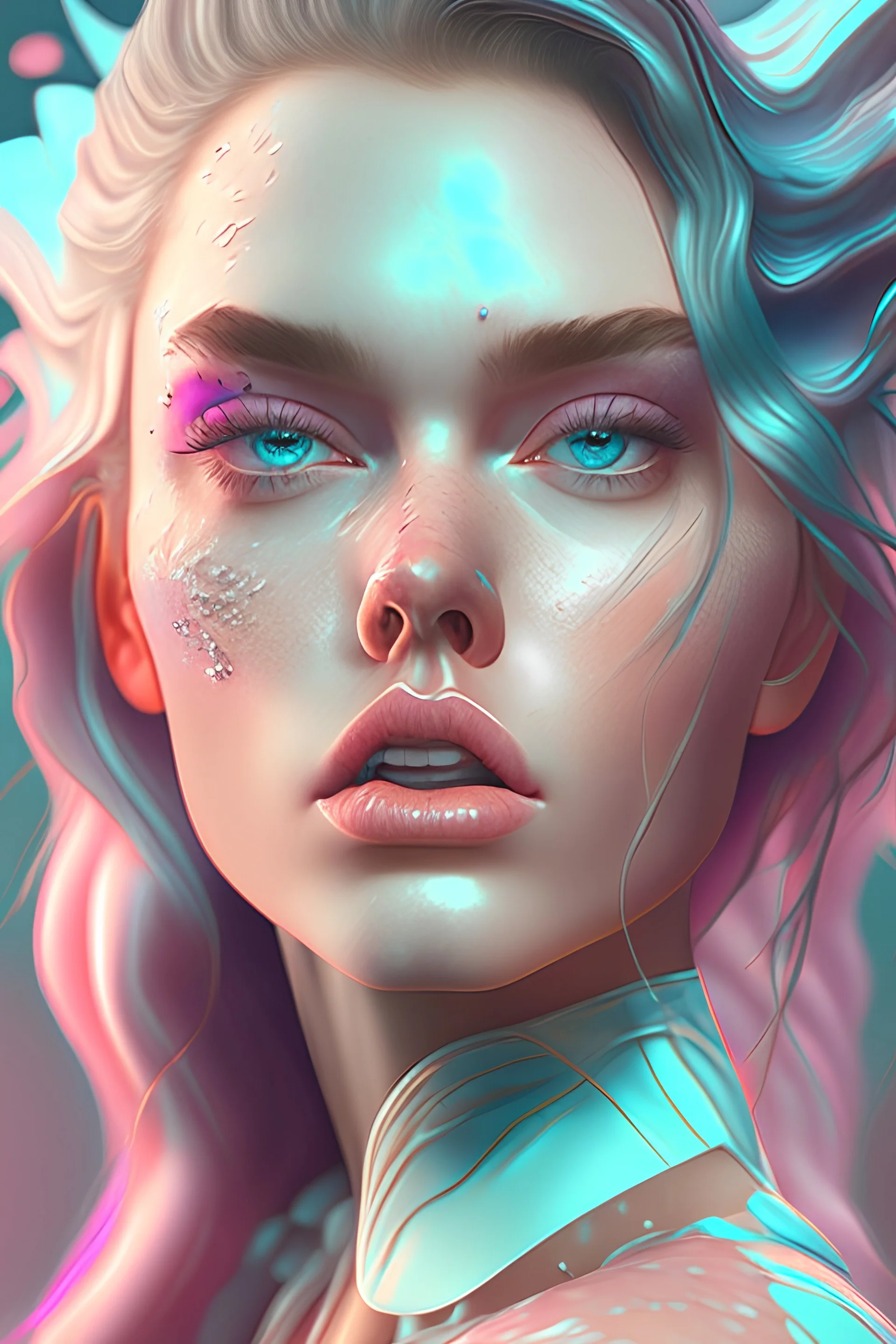 female beauty and attractiveness. In a bizarre and uncanny style. , with best new concept , through super realistic add modern artist name and style, 8K renderings and illustrations with best styles , pastel, playful,with best render , 8k, super realisticbeauty: modern, epic, creative, master-piece,