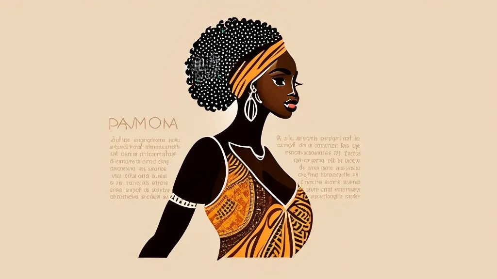 Logo, design, African woman, graphic, drawing, white background, cartoonthe